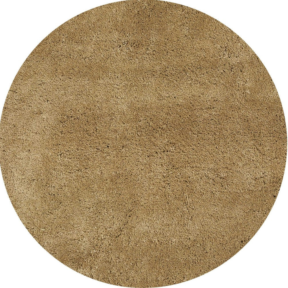 8' Gold Hand Woven Round Rug-Area Rugs-DECOROLALA