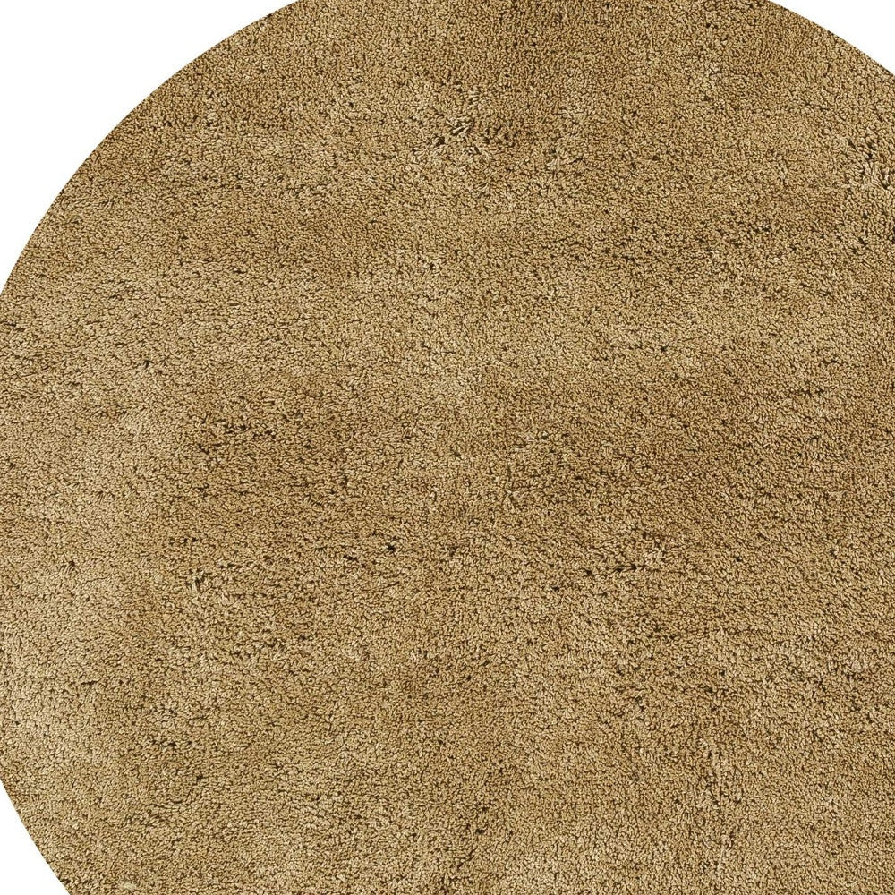 8' Gold Hand Woven Round Rug-Area Rugs-DECOROLALA