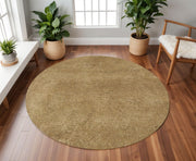 8' Gold Hand Woven Round Rug-Area Rugs-DECOROLALA