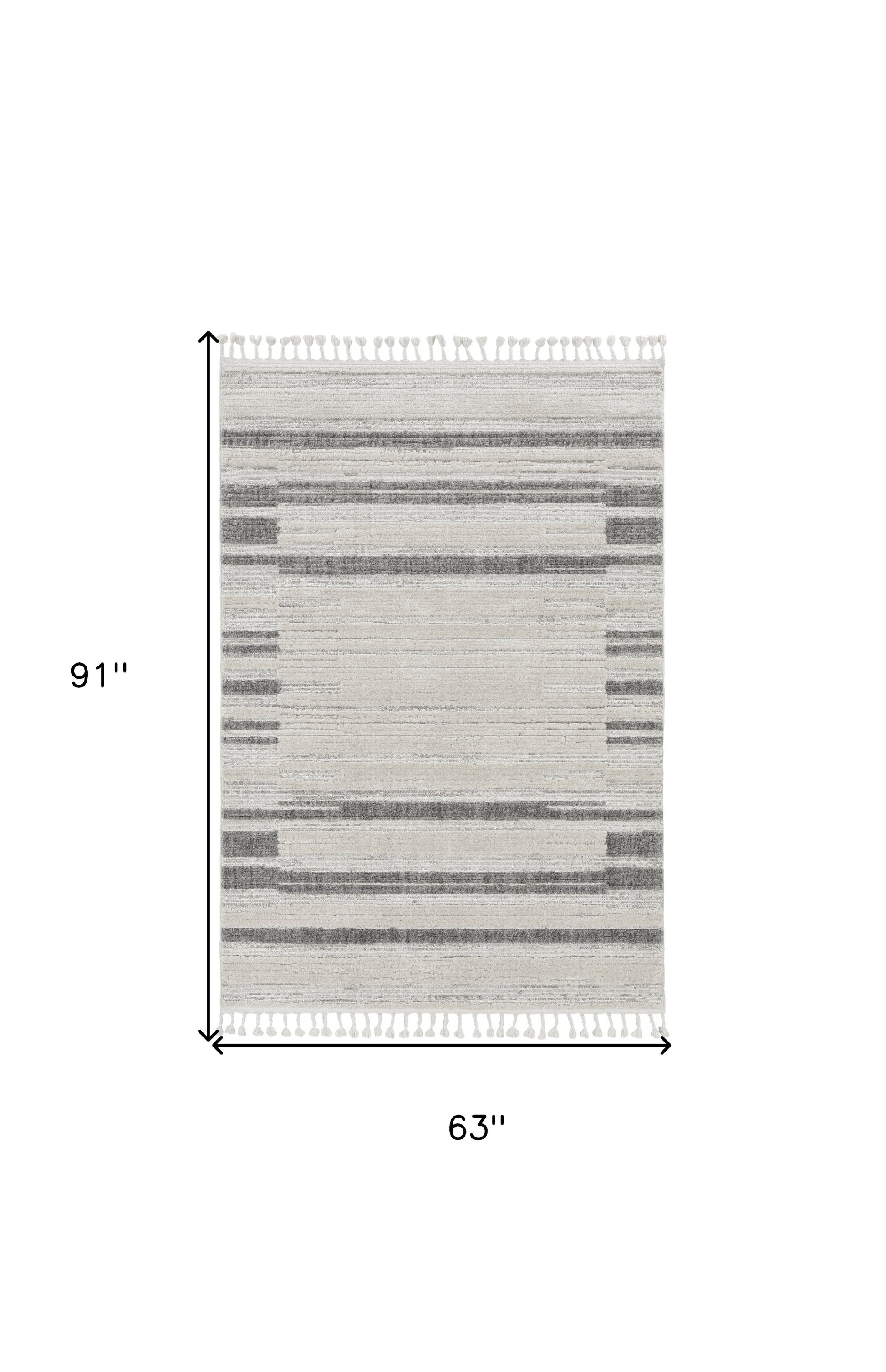 8' Gray And Ivory Abstract Runner Rug-Area Rugs-DECOROLALA