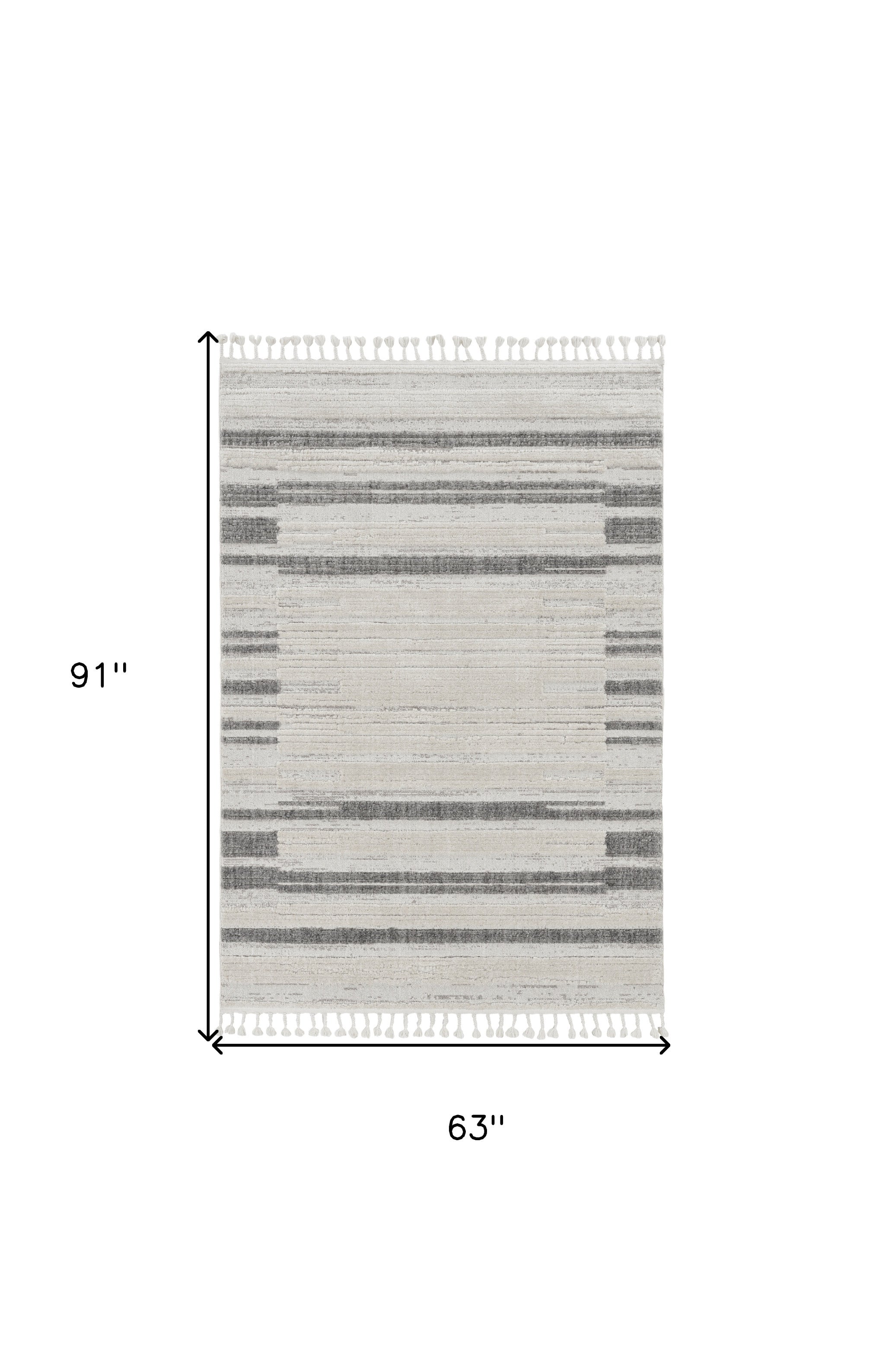 8' Gray And Ivory Abstract Runner Rug-Area Rugs-DECOROLALA
