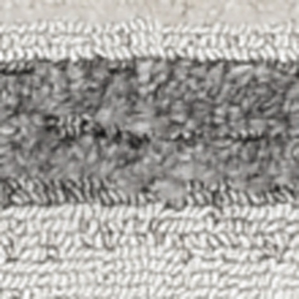 8' Gray And Ivory Abstract Runner Rug-Area Rugs-DECOROLALA