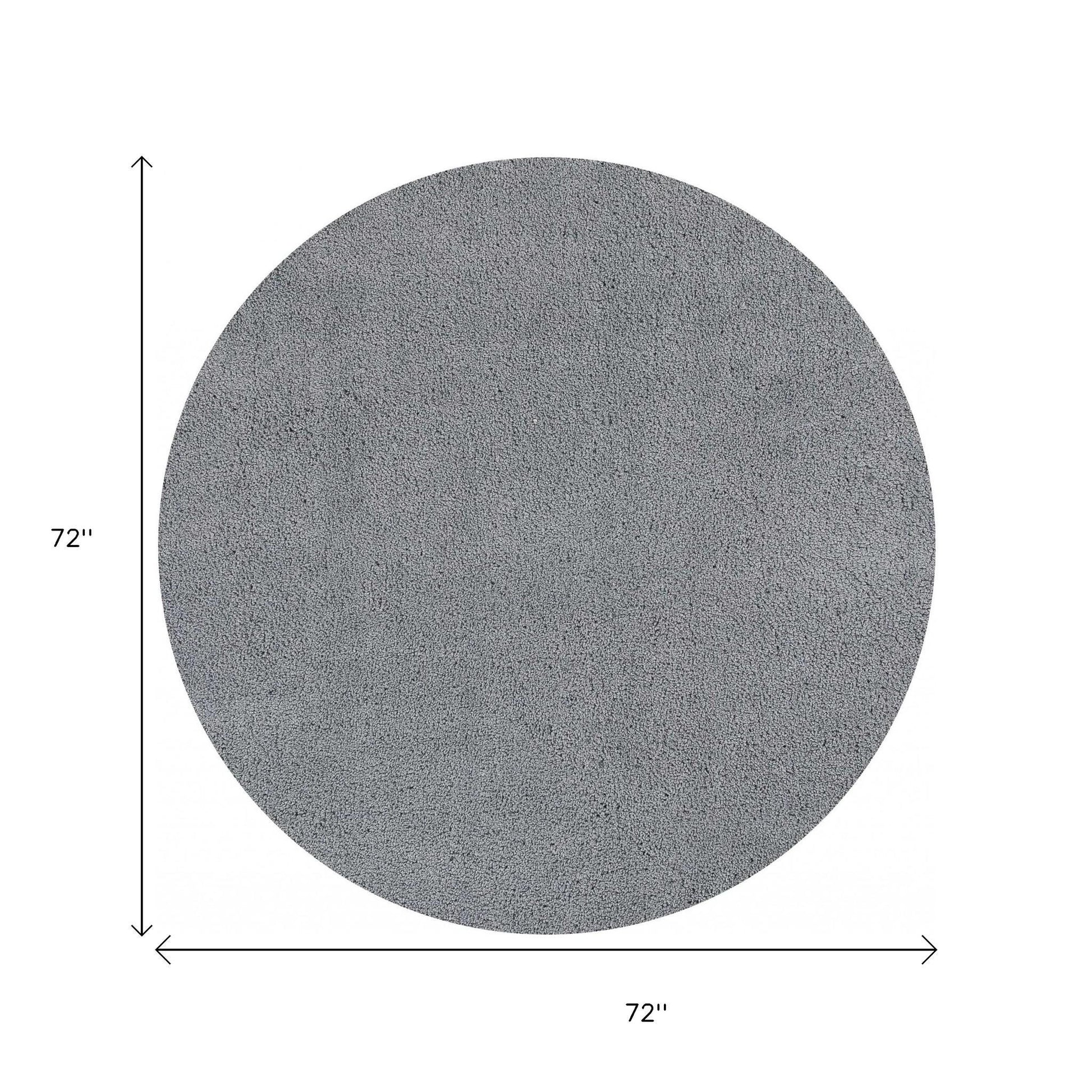 8' Gray Hand Woven Round Rug-Area Rugs-DECOROLALA