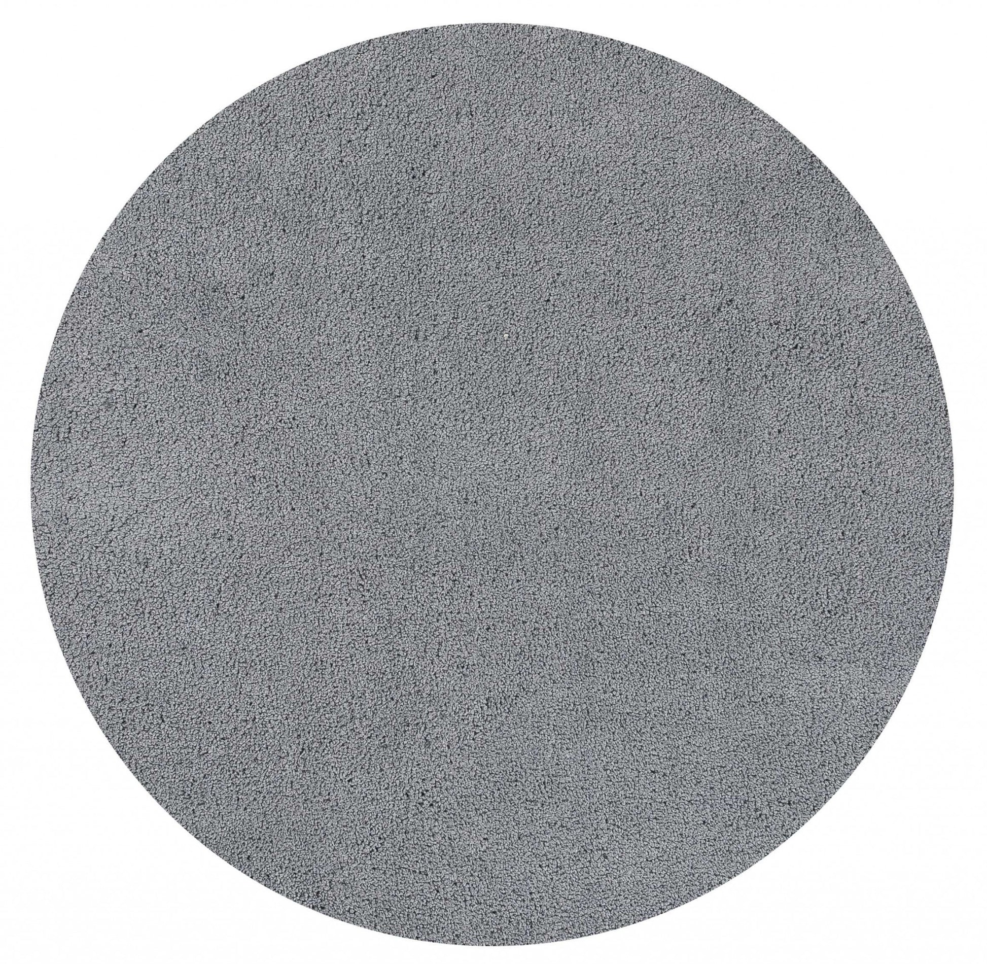 8' Gray Hand Woven Round Rug-Area Rugs-DECOROLALA