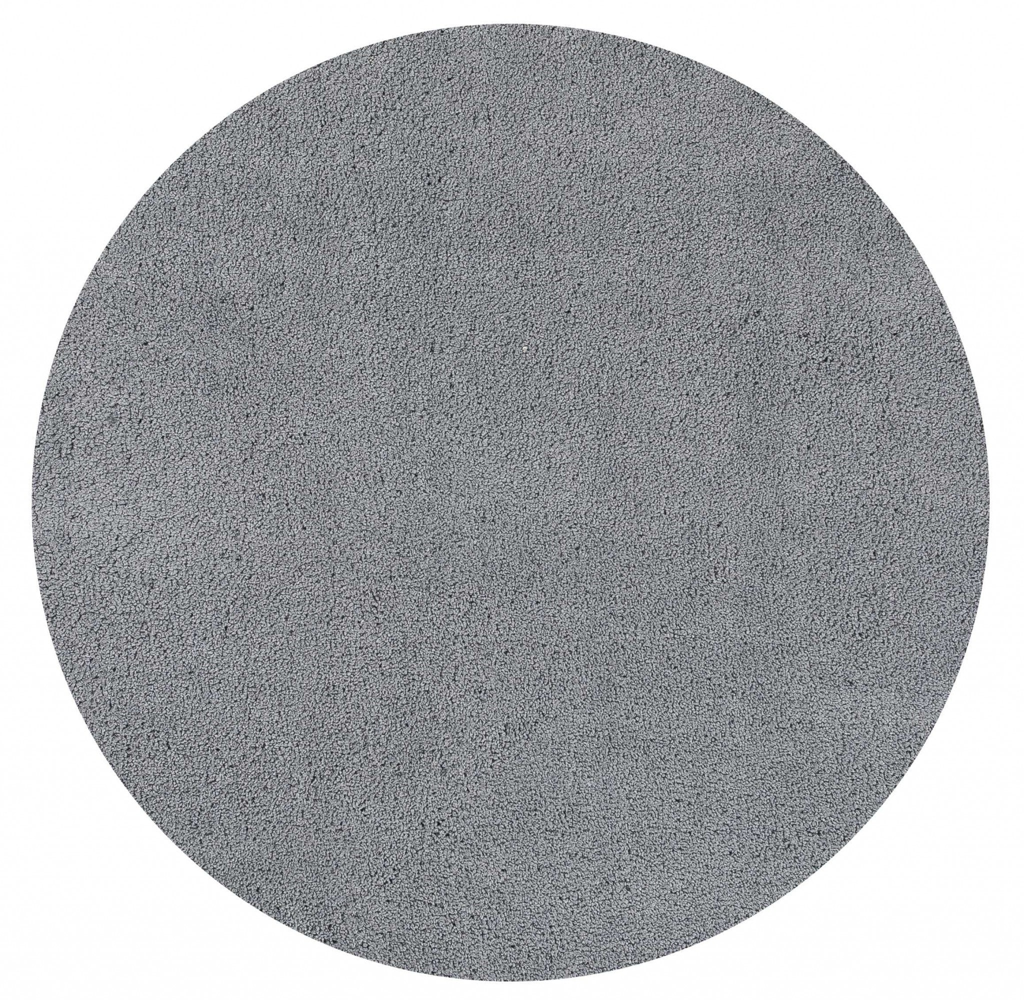 8' Gray Hand Woven Round Rug-Area Rugs-DECOROLALA