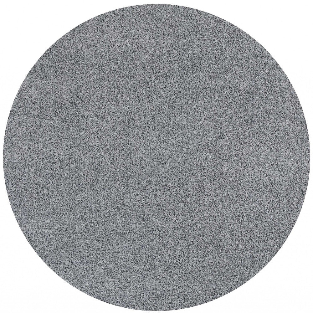 8' Gray Hand Woven Round Rug-Area Rugs-DECOROLALA