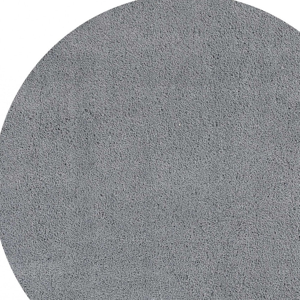 8' Gray Hand Woven Round Rug-Area Rugs-DECOROLALA