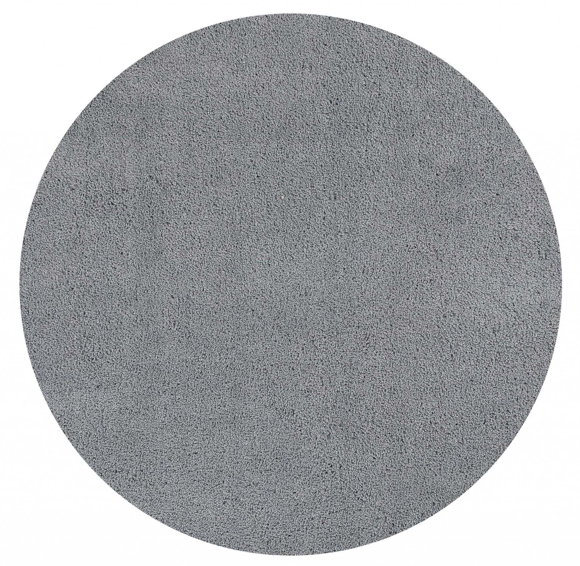 8' Gray Hand Woven Round Rug-Area Rugs-DECOROLALA