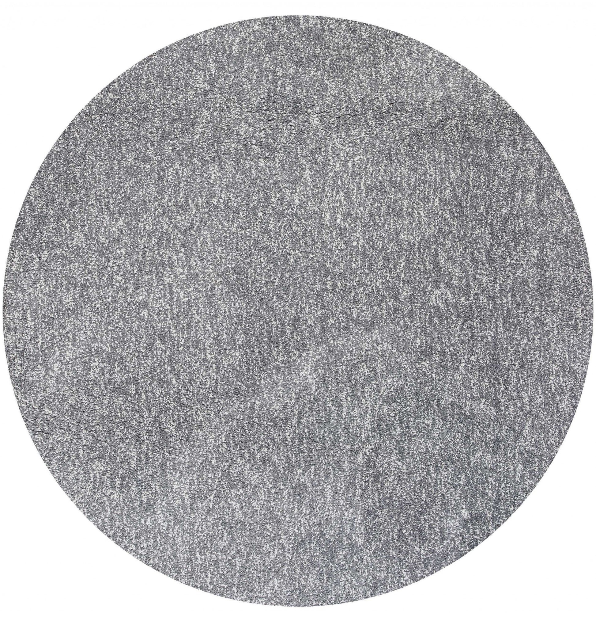 8' Gray Round Hand Woven Area Rug-Area Rugs-DECOROLALA
