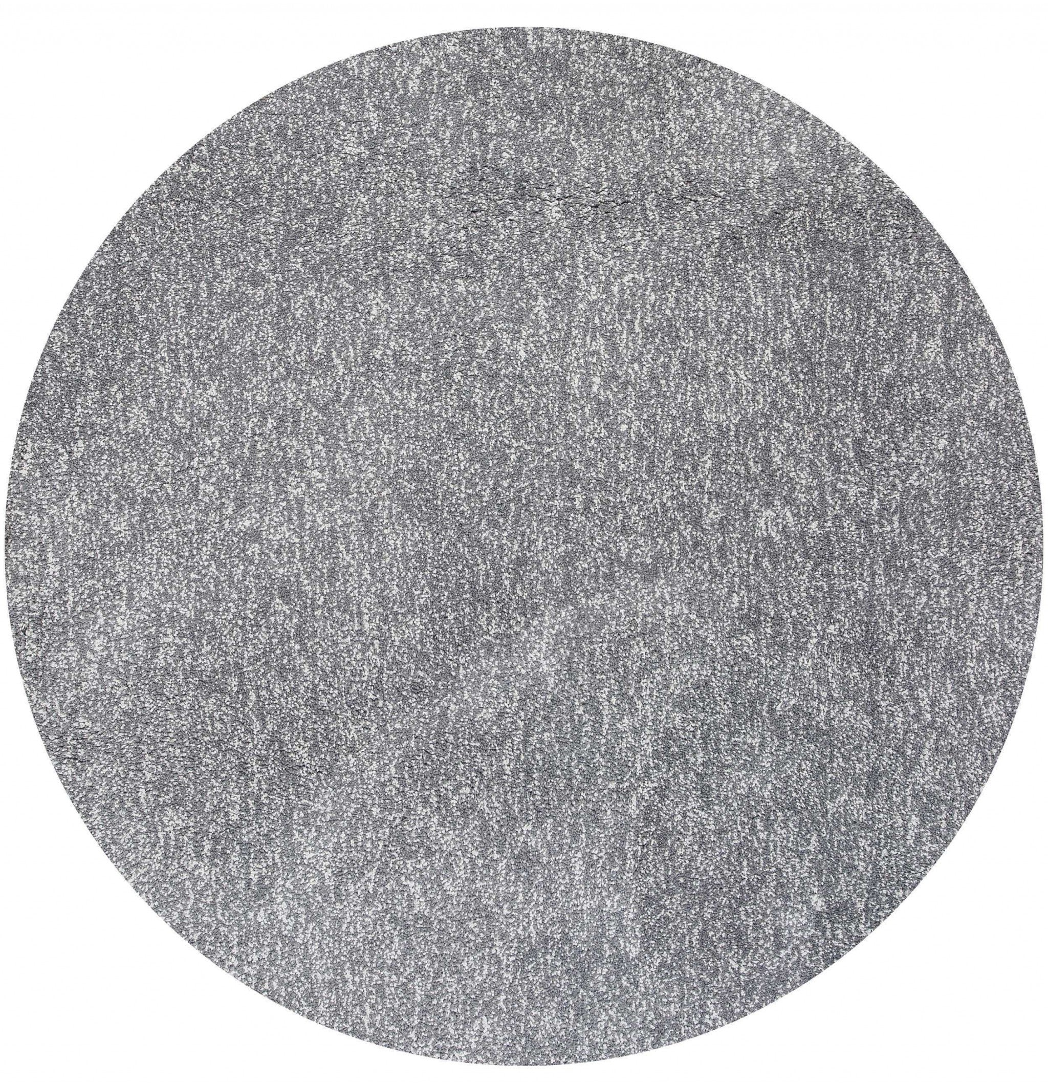 8' Gray Round Hand Woven Area Rug-Area Rugs-DECOROLALA