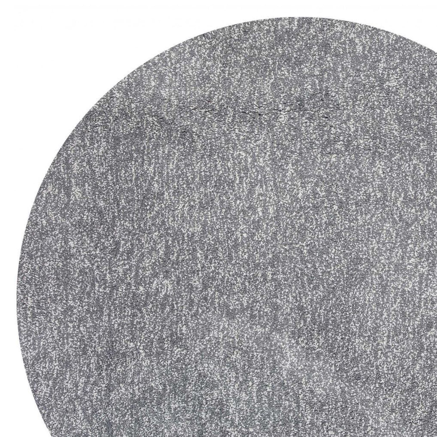 8' Gray Round Hand Woven Area Rug-Area Rugs-DECOROLALA