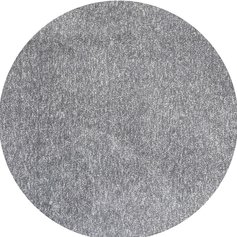 8' Gray Round Hand Woven Area Rug-Area Rugs-DECOROLALA