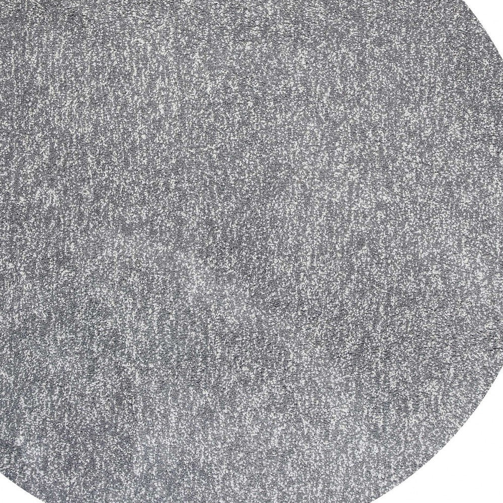 8' Gray Round Hand Woven Area Rug-Area Rugs-DECOROLALA