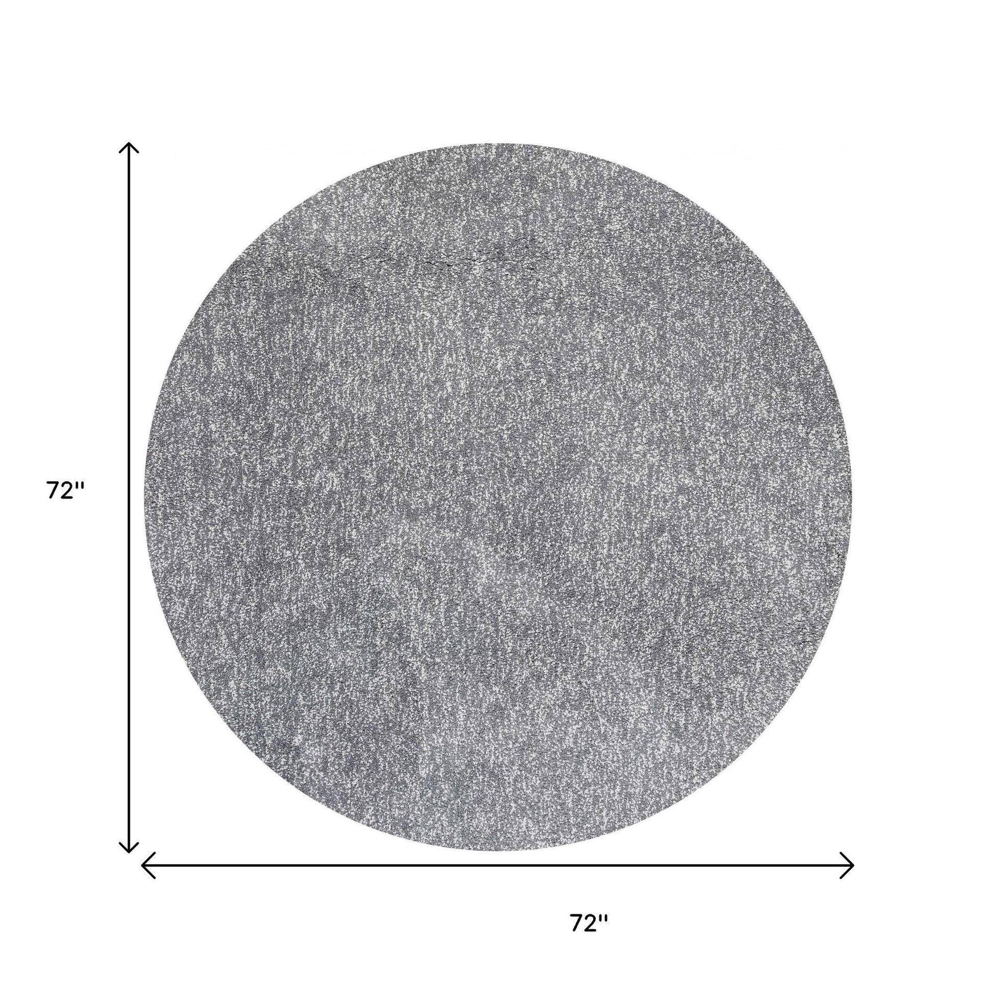 8' Gray Round Hand Woven Area Rug-Area Rugs-DECOROLALA