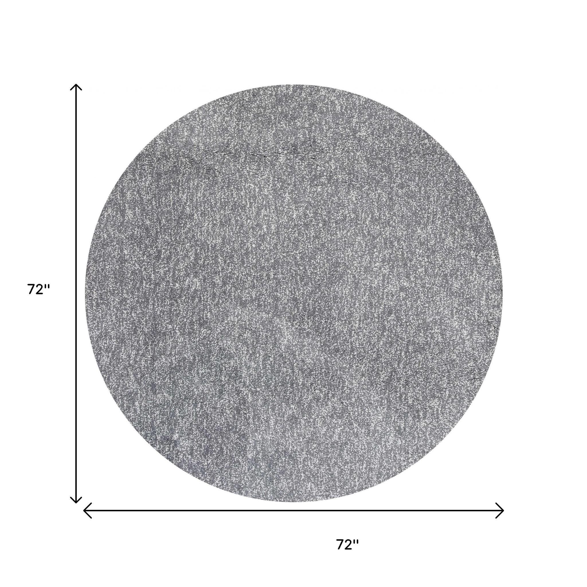 8' Gray Round Hand Woven Area Rug-Area Rugs-DECOROLALA