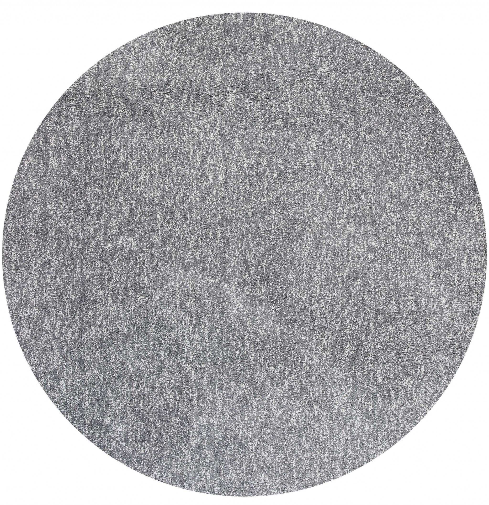 8' Gray Round Hand Woven Area Rug-Area Rugs-DECOROLALA