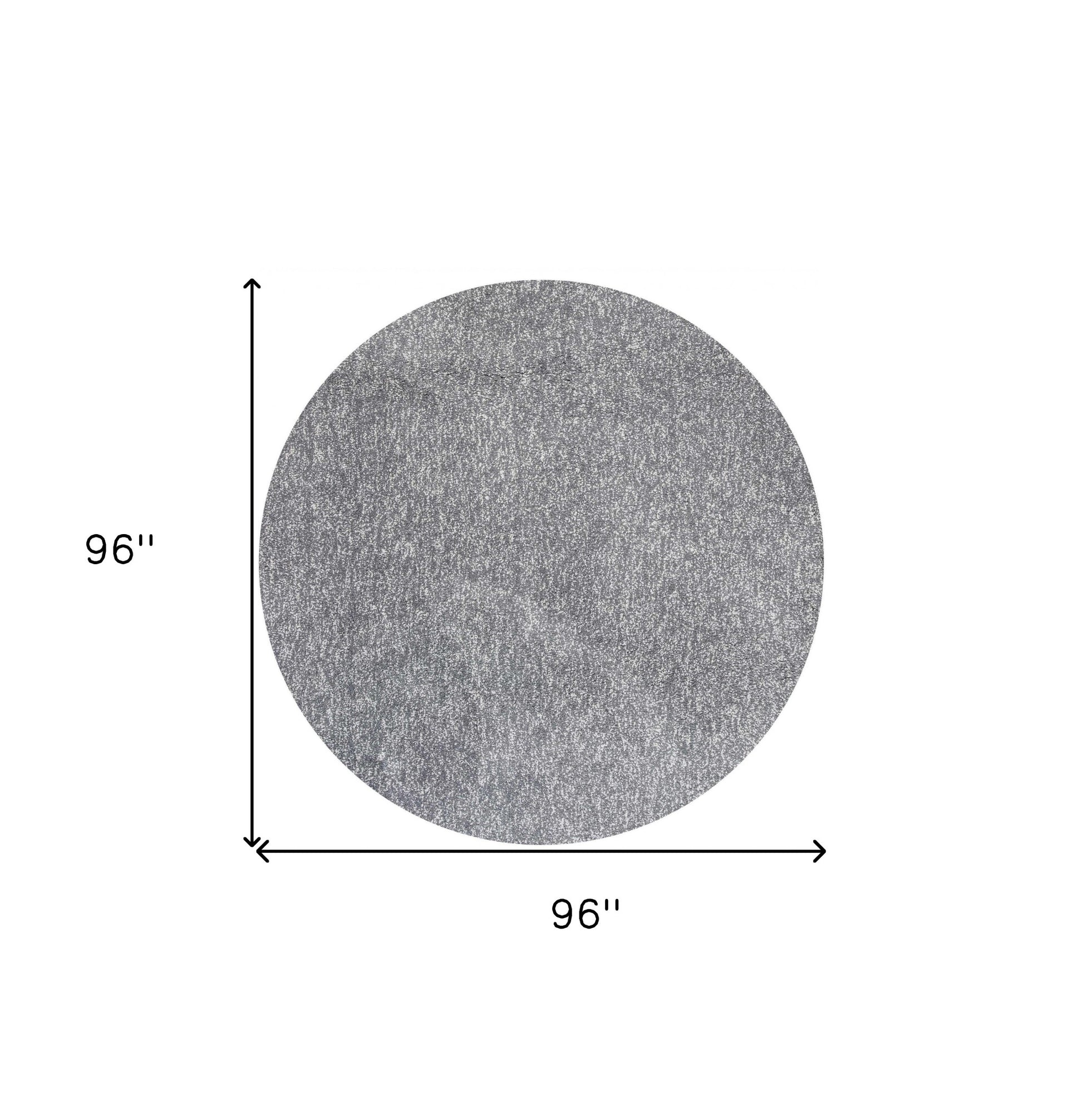 8' Gray Round Hand Woven Area Rug-Area Rugs-DECOROLALA