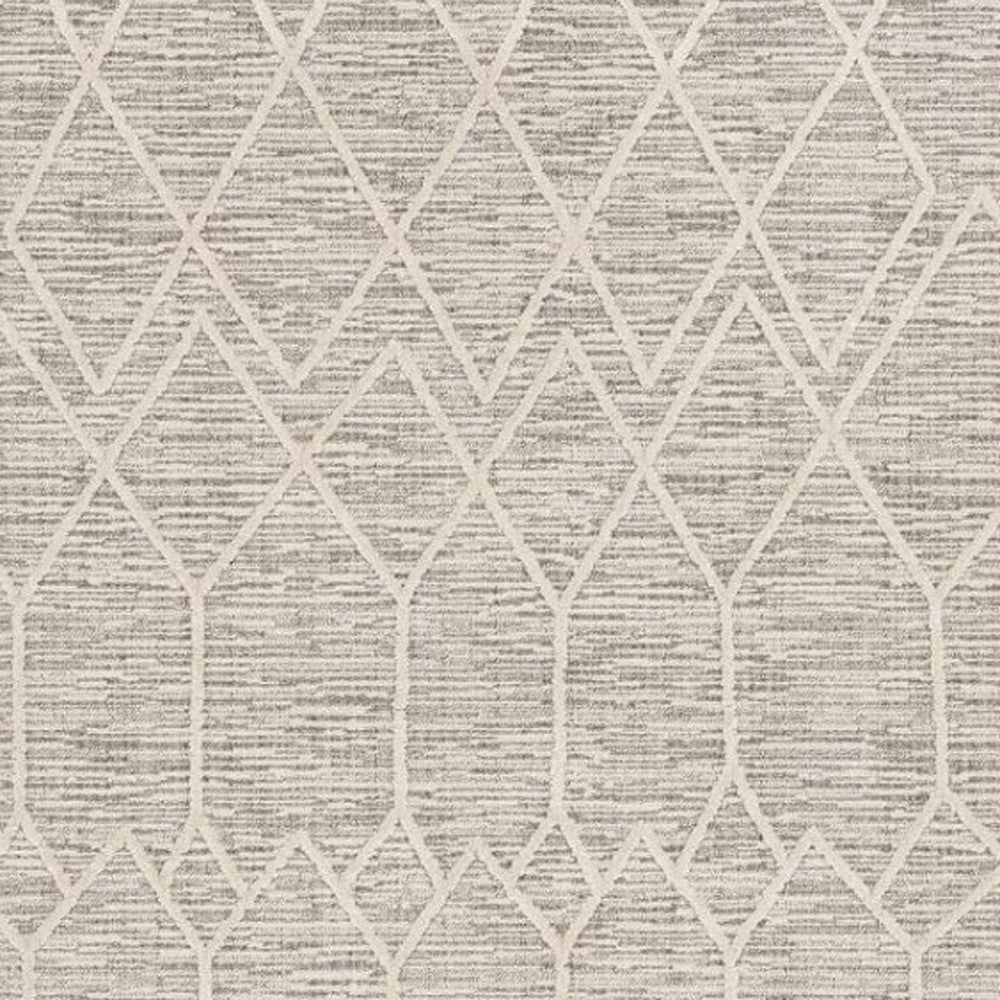8' Gray and Ivory Abstract Runner Rug-Area Rugs-DECOROLALA