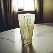 8" Green Cylinder Crystal Glass Table Vase-Vases-DECOROLALA