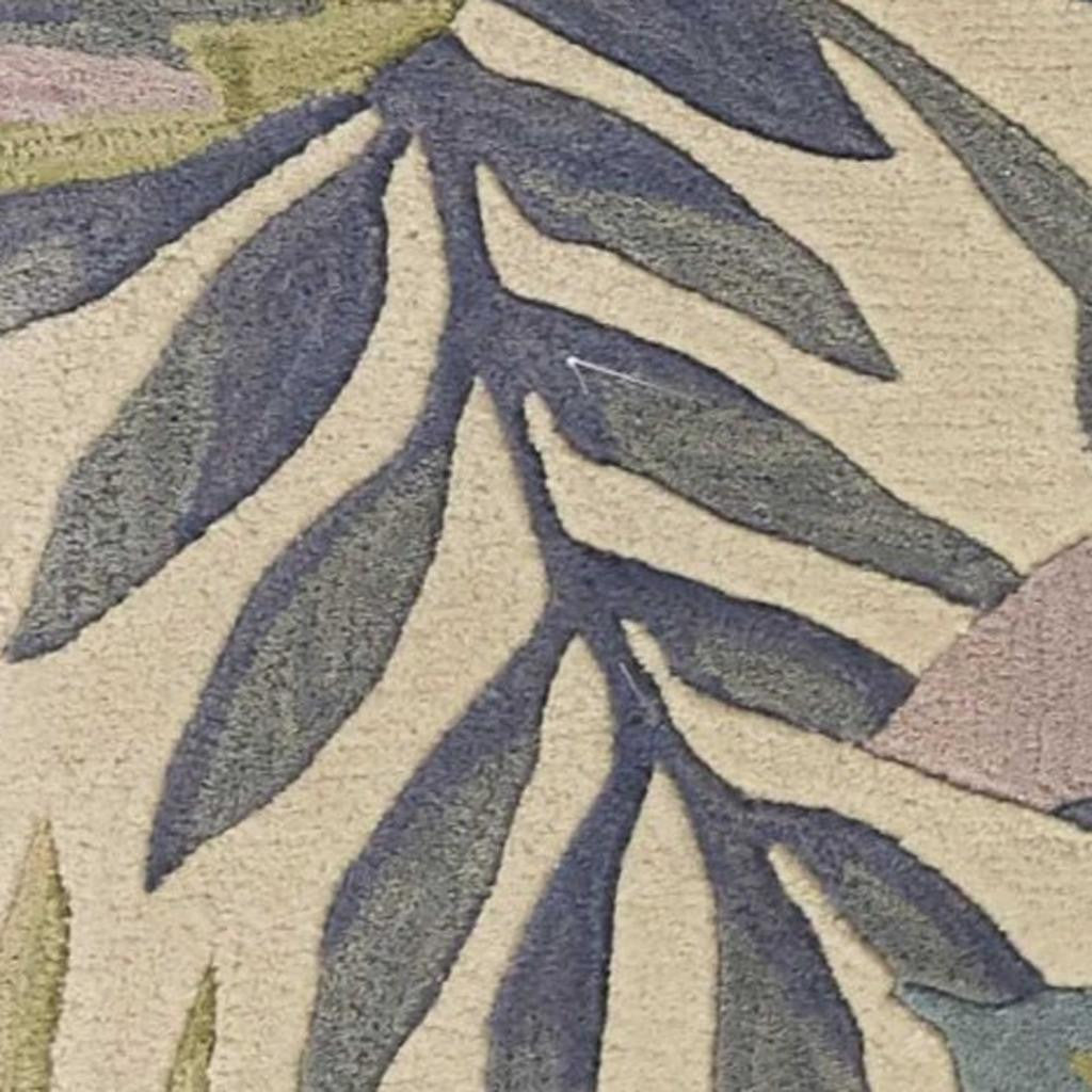 8' Green Pink And Purple Wool Tropical Botanical Hand Tufted Runner Rug-Area Rugs-DECOROLALA