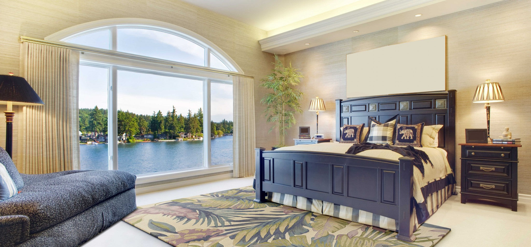 8' Green Pink And Purple Wool Tropical Botanical Hand Tufted Runner Rug-Area Rugs-DECOROLALA