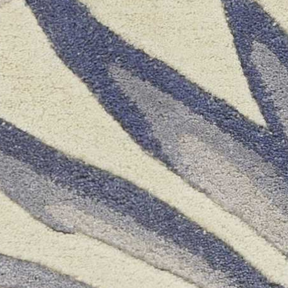 8' Green Pink And Purple Wool Tropical Botanical Hand Tufted Runner Rug-Area Rugs-DECOROLALA