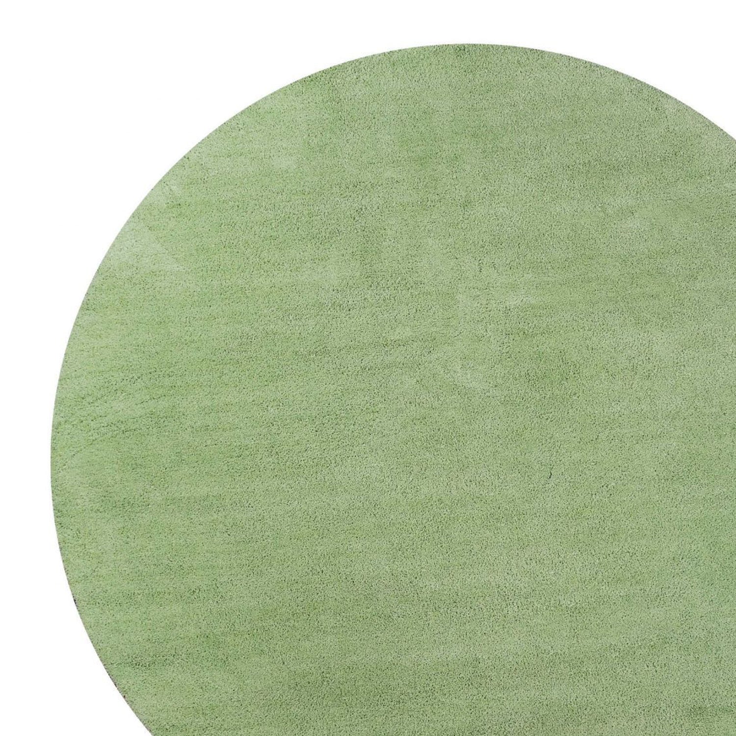 8' Green Round Hand Woven Area Rug-Area Rugs-DECOROLALA