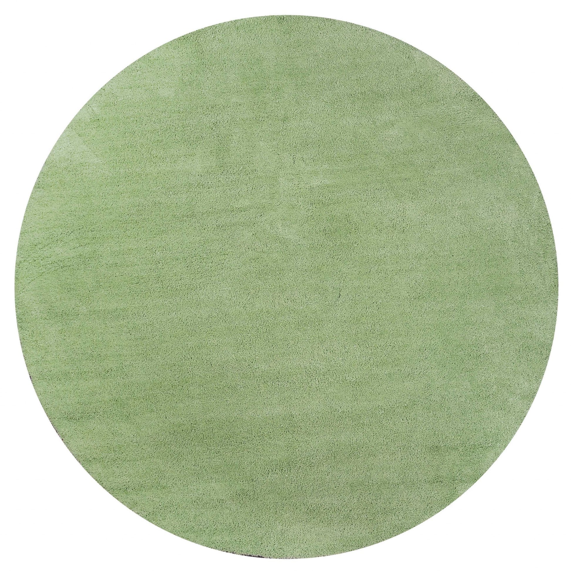 8' Green Round Hand Woven Area Rug-Area Rugs-DECOROLALA