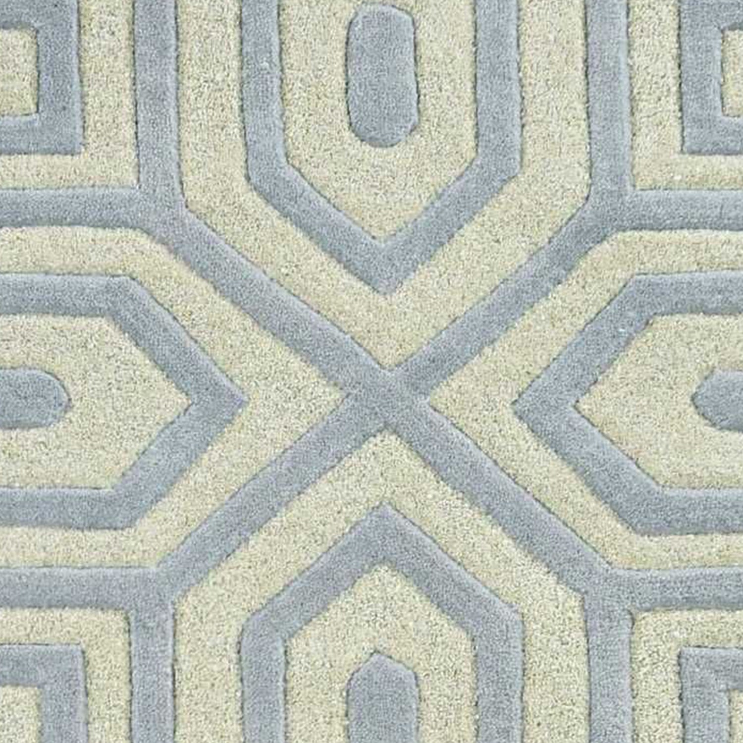 8' Grey Hand Tufted Geometric Indoor Runner Rug-Area Rugs-DECOROLALA