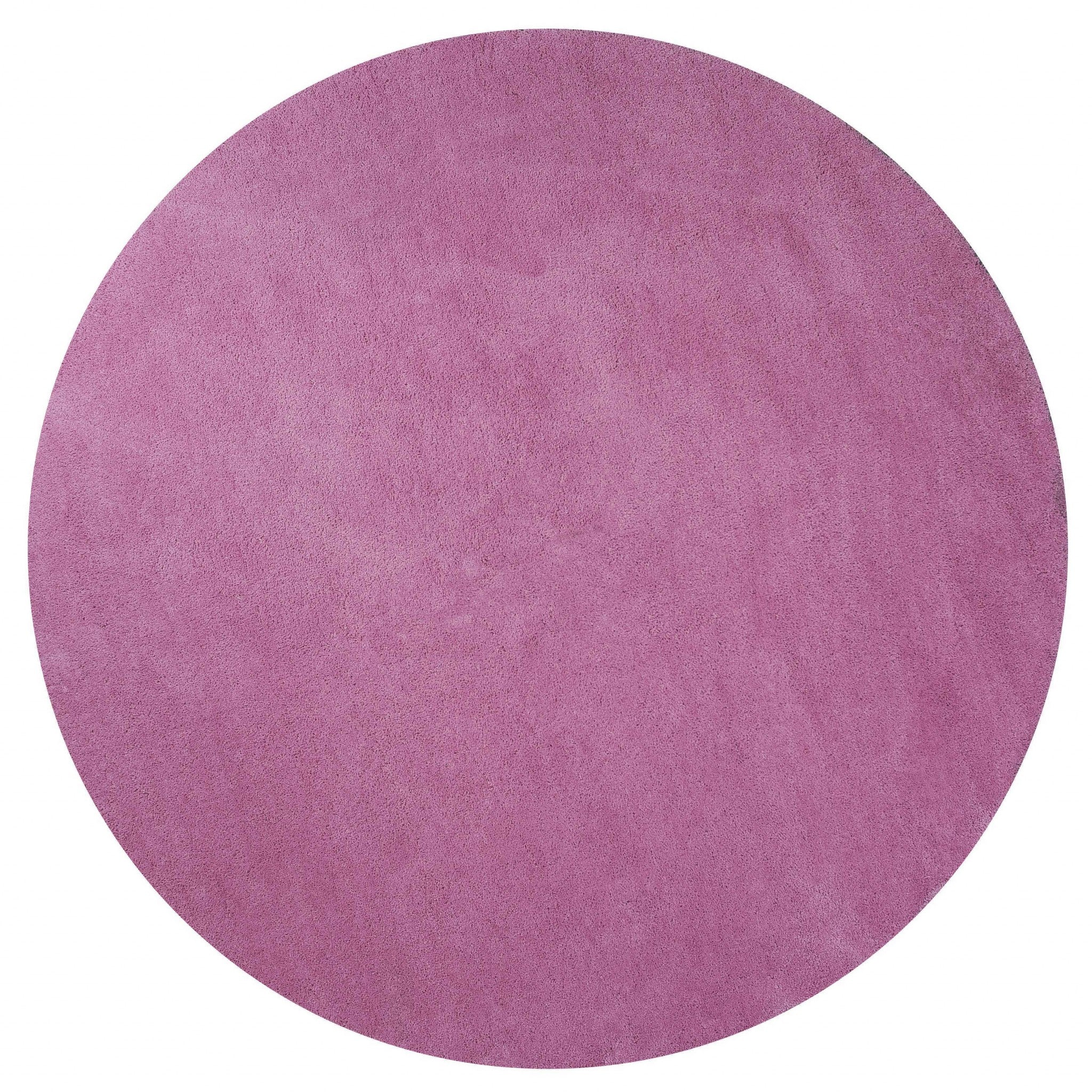 8' Hot Pink Hand Woven Round Rug-Area Rugs-DECOROLALA