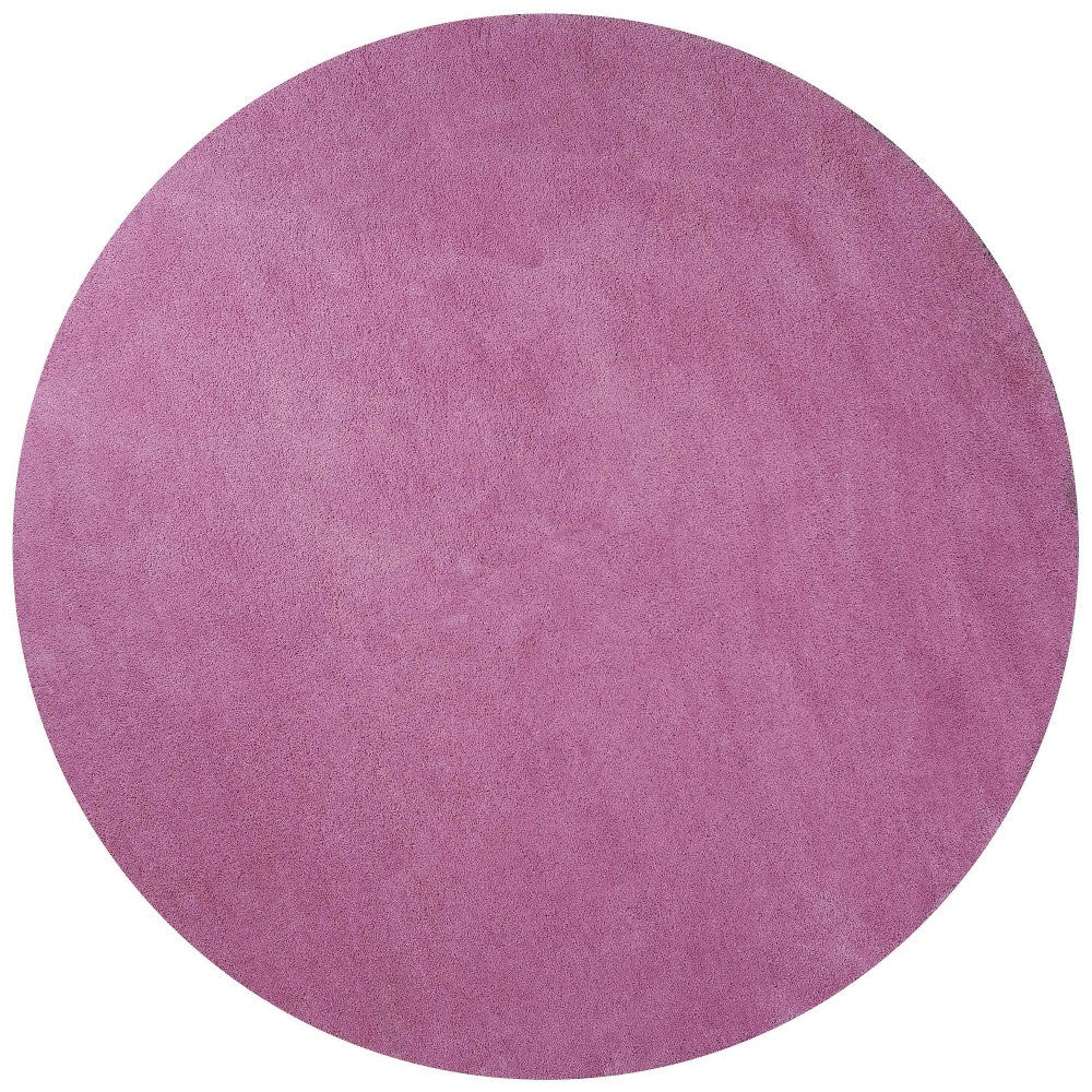 8' Hot Pink Hand Woven Round Rug-Area Rugs-DECOROLALA