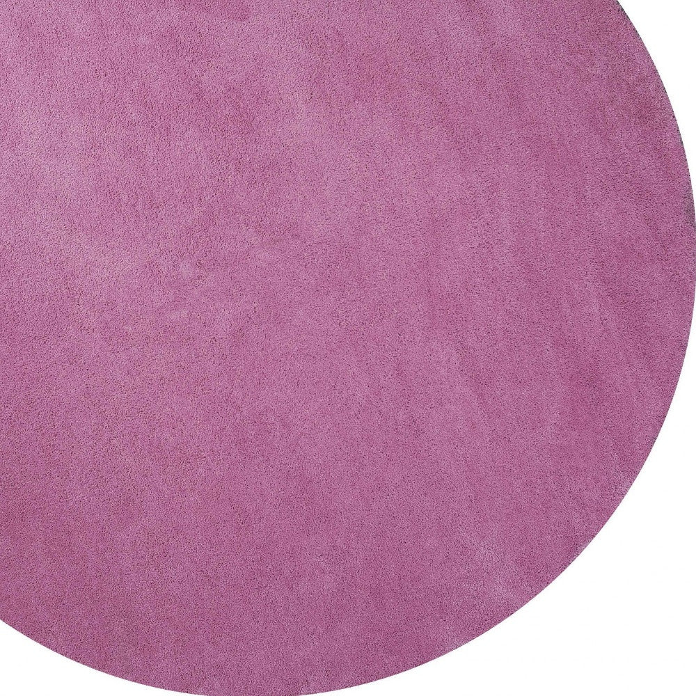 8' Hot Pink Hand Woven Round Rug-Area Rugs-DECOROLALA