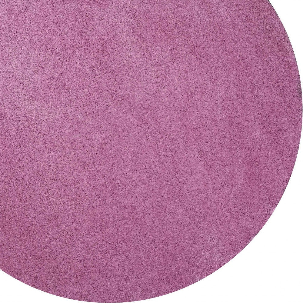 8' Hot Pink Hand Woven Round Rug-Area Rugs-DECOROLALA