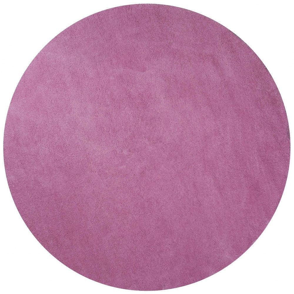 8' Hot Pink Hand Woven Round Rug-Area Rugs-DECOROLALA