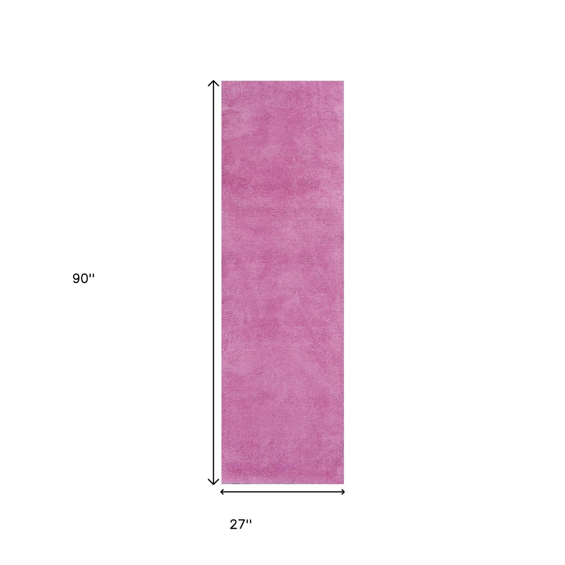 8' Hot Pink Hand Woven Round Rug-Area Rugs-DECOROLALA