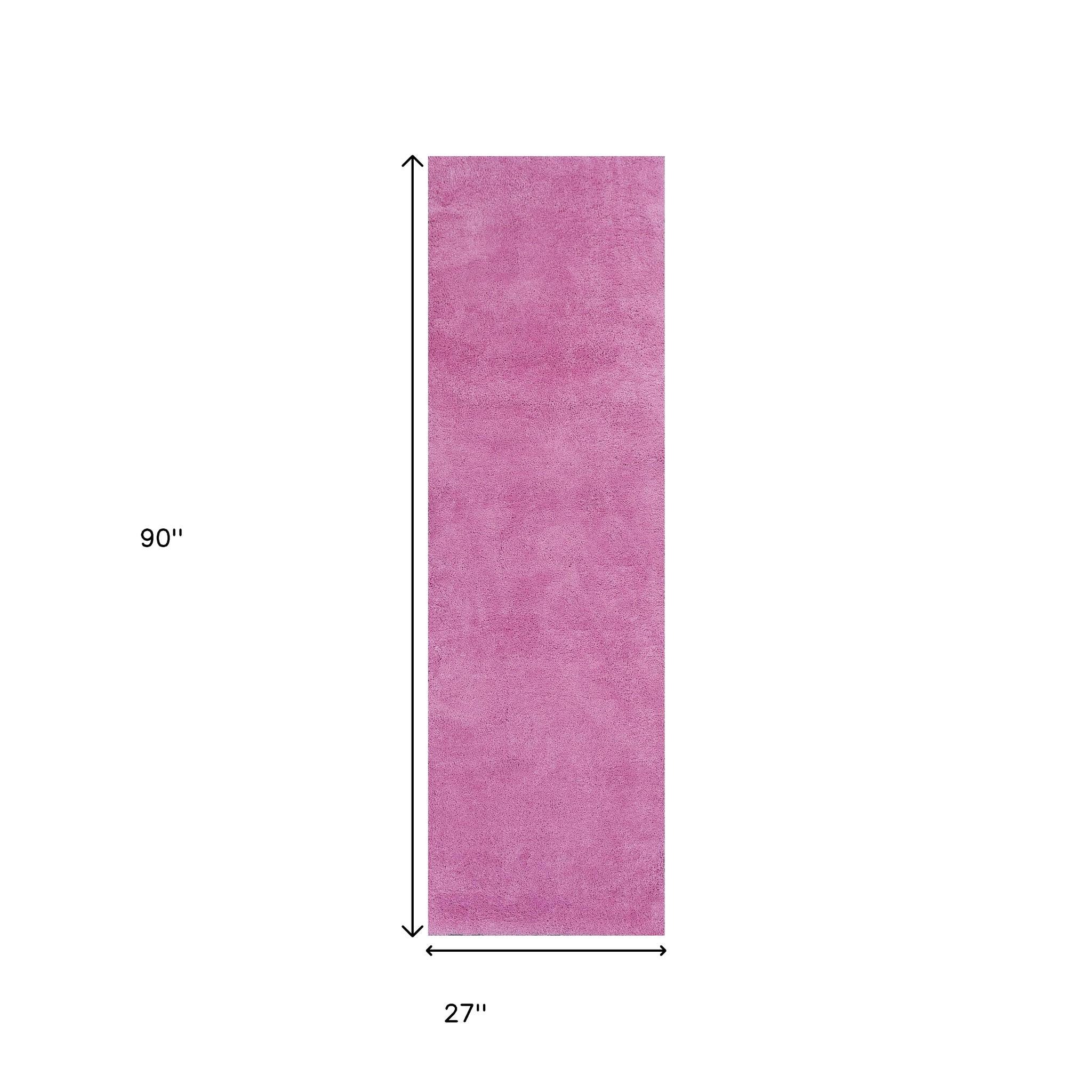 8' Hot Pink Hand Woven Round Rug-Area Rugs-DECOROLALA