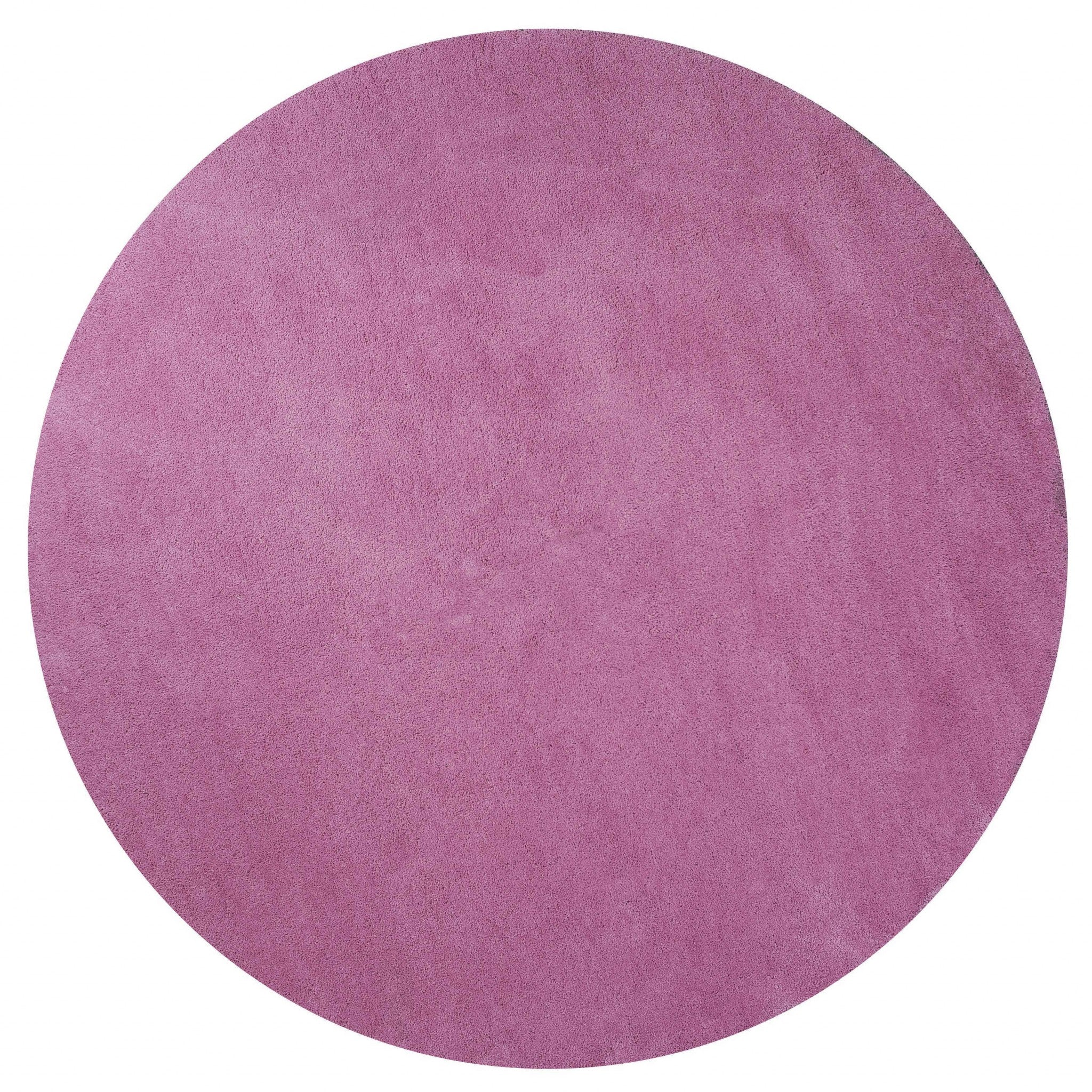8' Hot Pink Hand Woven Round Rug-Area Rugs-DECOROLALA