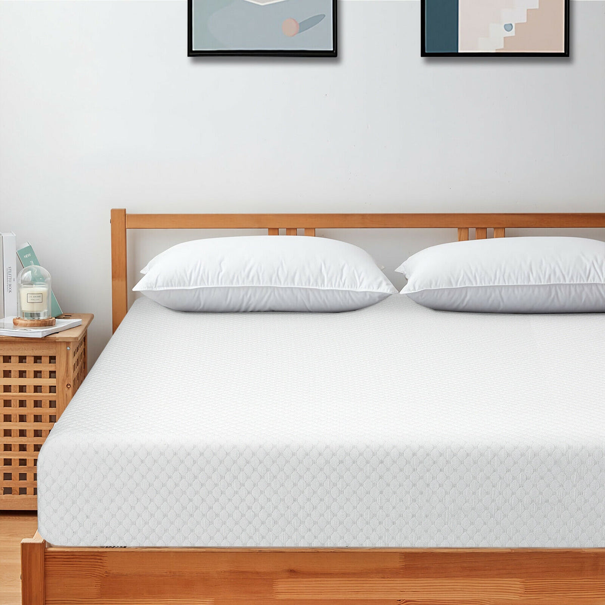 8 Inch Foam Medium Firm Mattress with Jacquard Cover-King Size-Mattresses-DECOROLALA