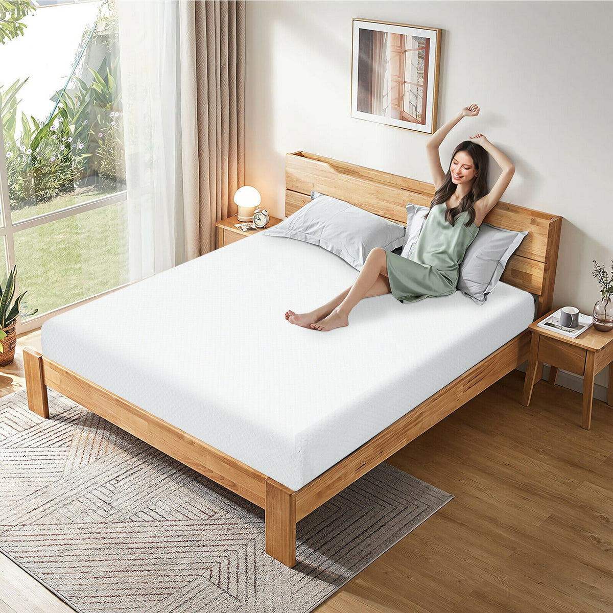 8 Inch Foam Medium Firm Mattress with Jacquard Cover-Twin Size-Mattresses-DECOROLALA