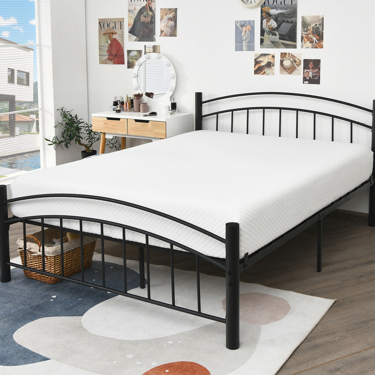 8 Inch Foam Medium Firm Mattress with Jacquard Cover-Twin Size-Mattresses-DECOROLALA