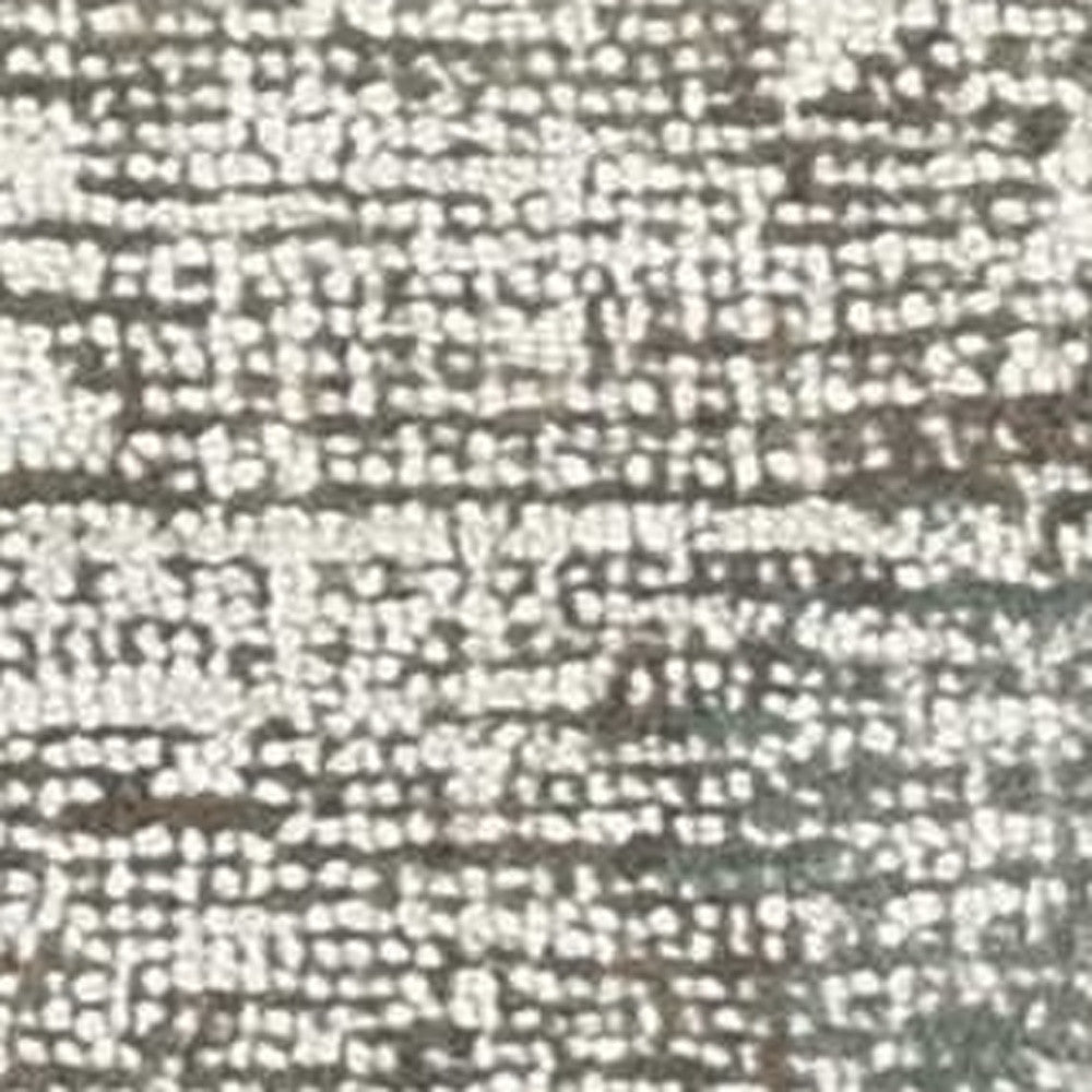 8' Ivory Gray And Green Wool Floral Hand Tufted Runner Rug-Area Rugs-DECOROLALA