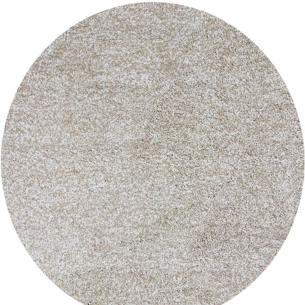 8' Ivory Hand Woven Round Rug-Area Rugs-DECOROLALA