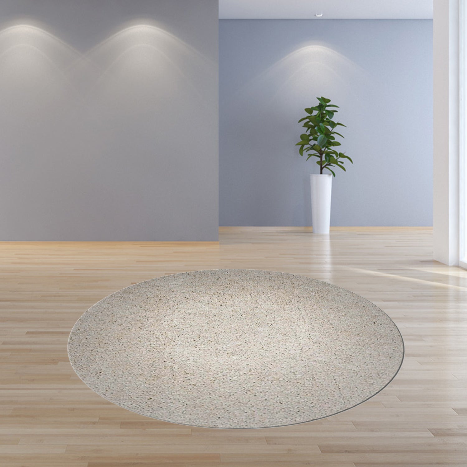 8' Ivory Hand Woven Round Rug-Area Rugs-DECOROLALA