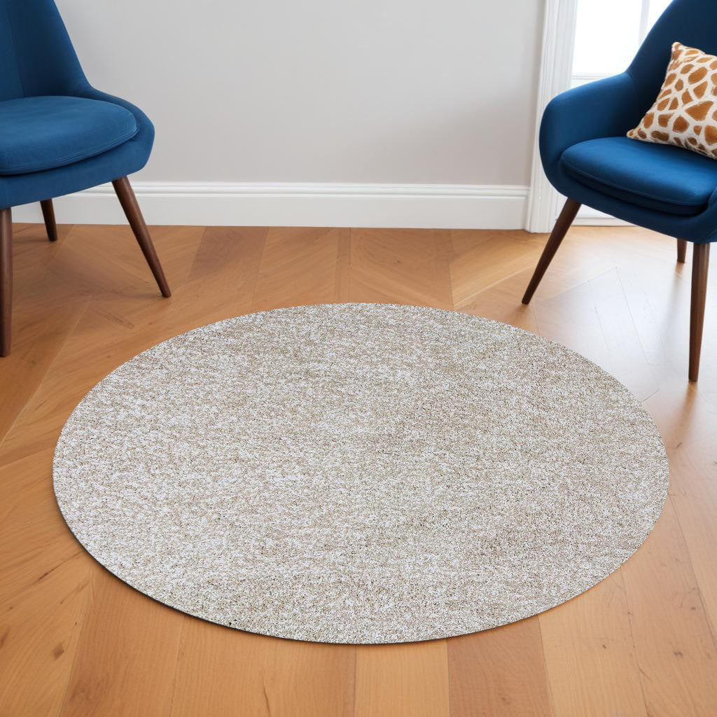 8' Ivory Hand Woven Round Rug-Area Rugs-DECOROLALA
