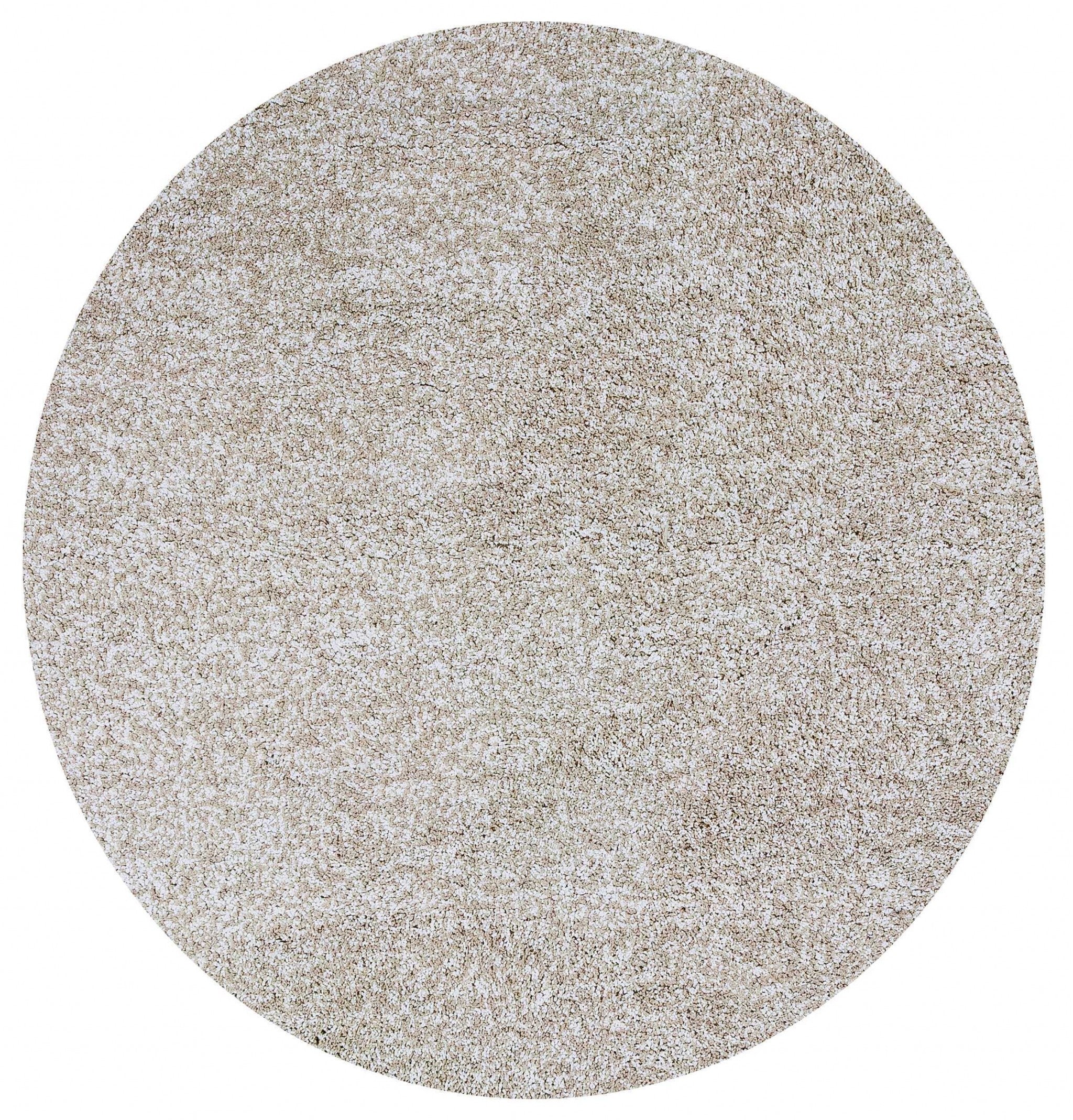 8' Ivory Hand Woven Round Rug-Area Rugs-DECOROLALA
