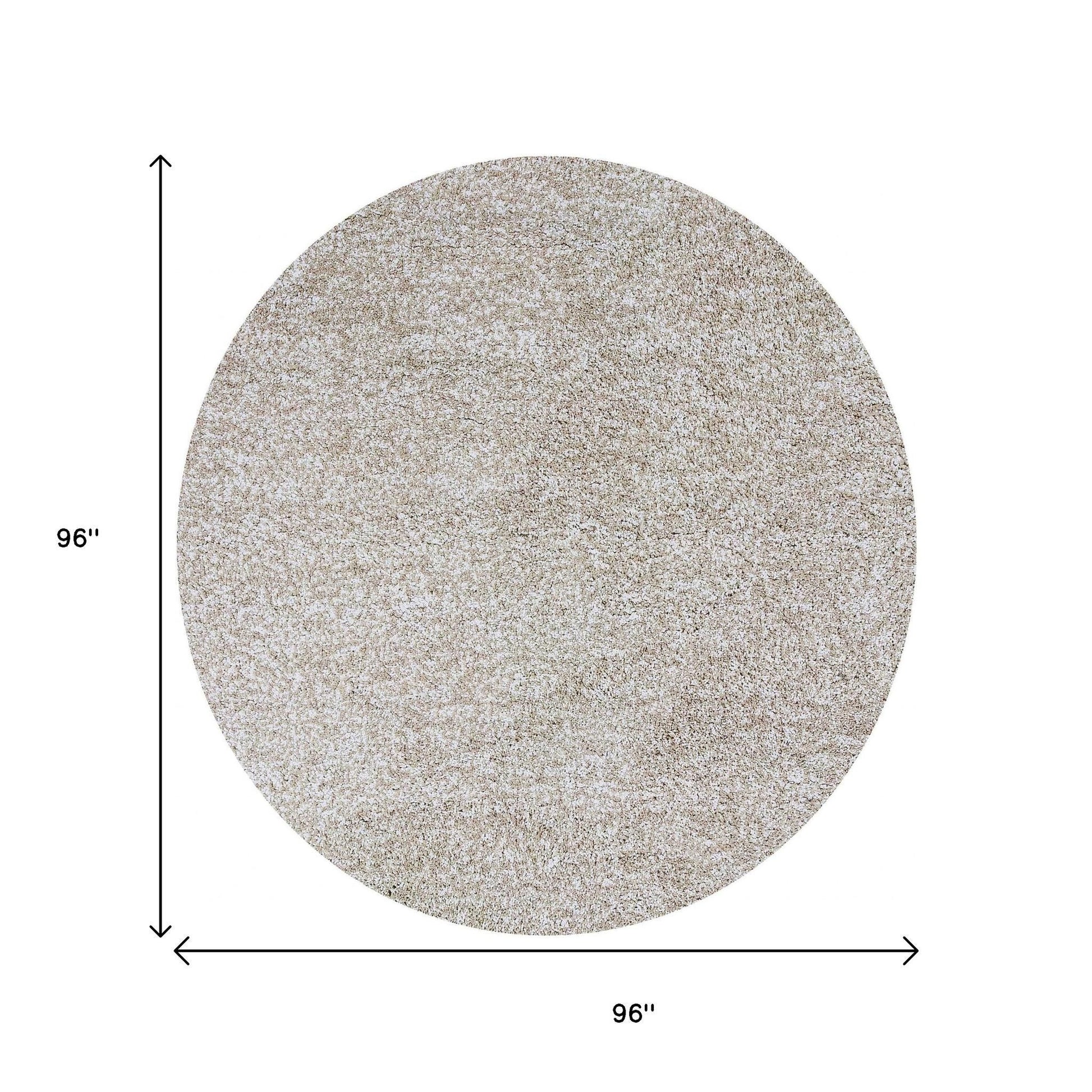 8' Ivory Hand Woven Round Rug-Area Rugs-DECOROLALA