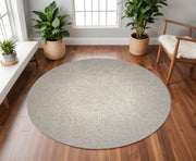 8' Ivory Hand Woven Round Rug-Area Rugs-DECOROLALA