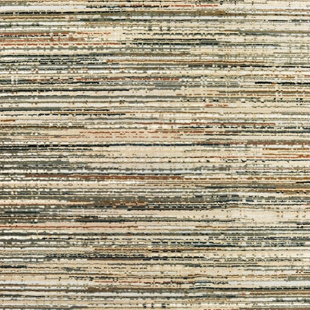 8' Ivory Sage Abtract Lines Indoor Runner Rug-Area Rugs-DECOROLALA