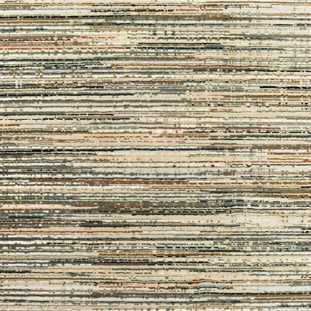 8' Ivory Sage Abtract Lines Indoor Runner Rug-Area Rugs-DECOROLALA