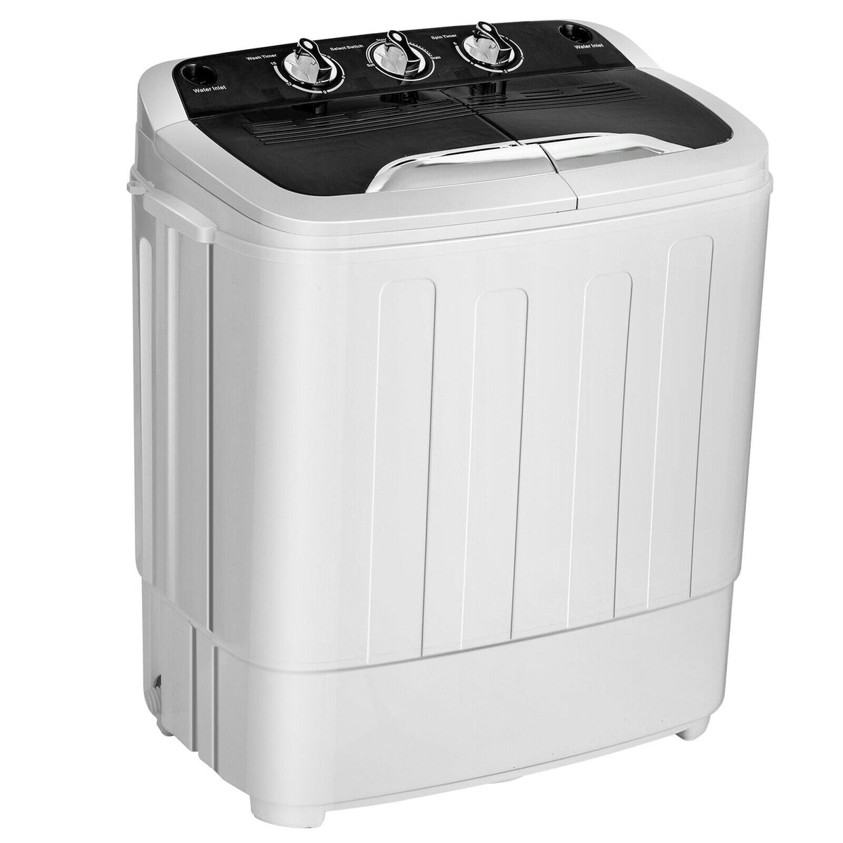8 Lbs Compact Mini Twin Tub Washing Spiner Machine for Home and Apartment-Washing Machines-DECOROLALA